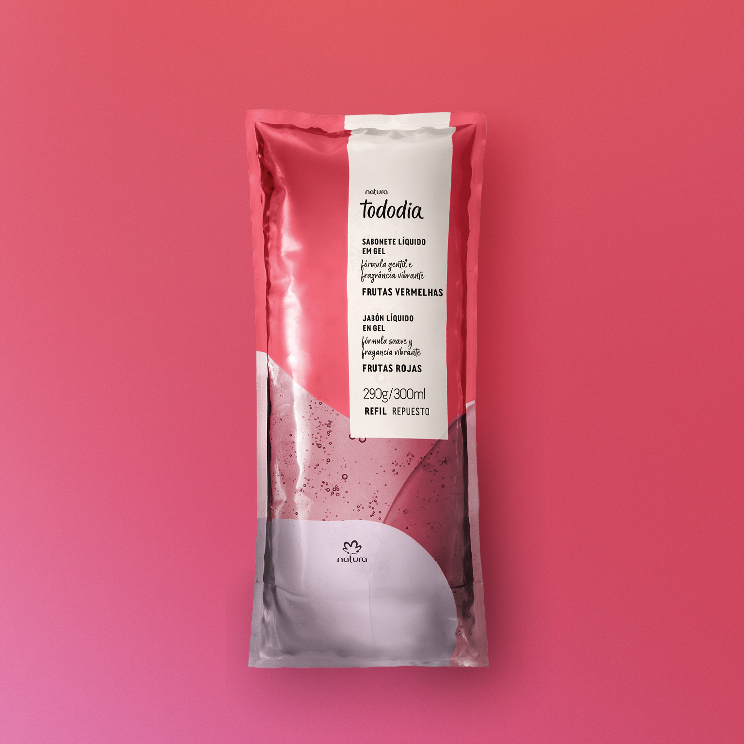 Repuesto Jabón Líquido en Gel para el Cuerpo Tododia Frutas Rojas