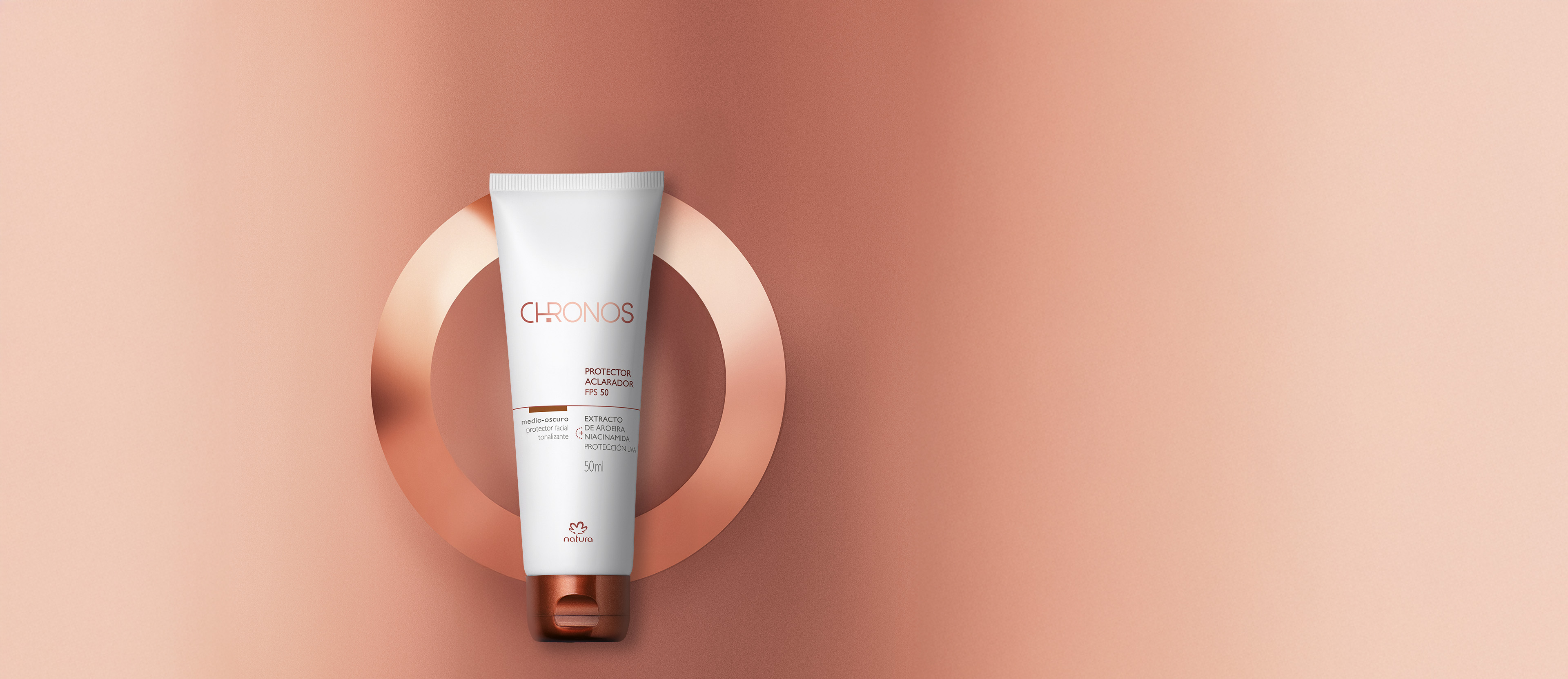 Protector aclarador de manchas FPS 50 medio-oscuro