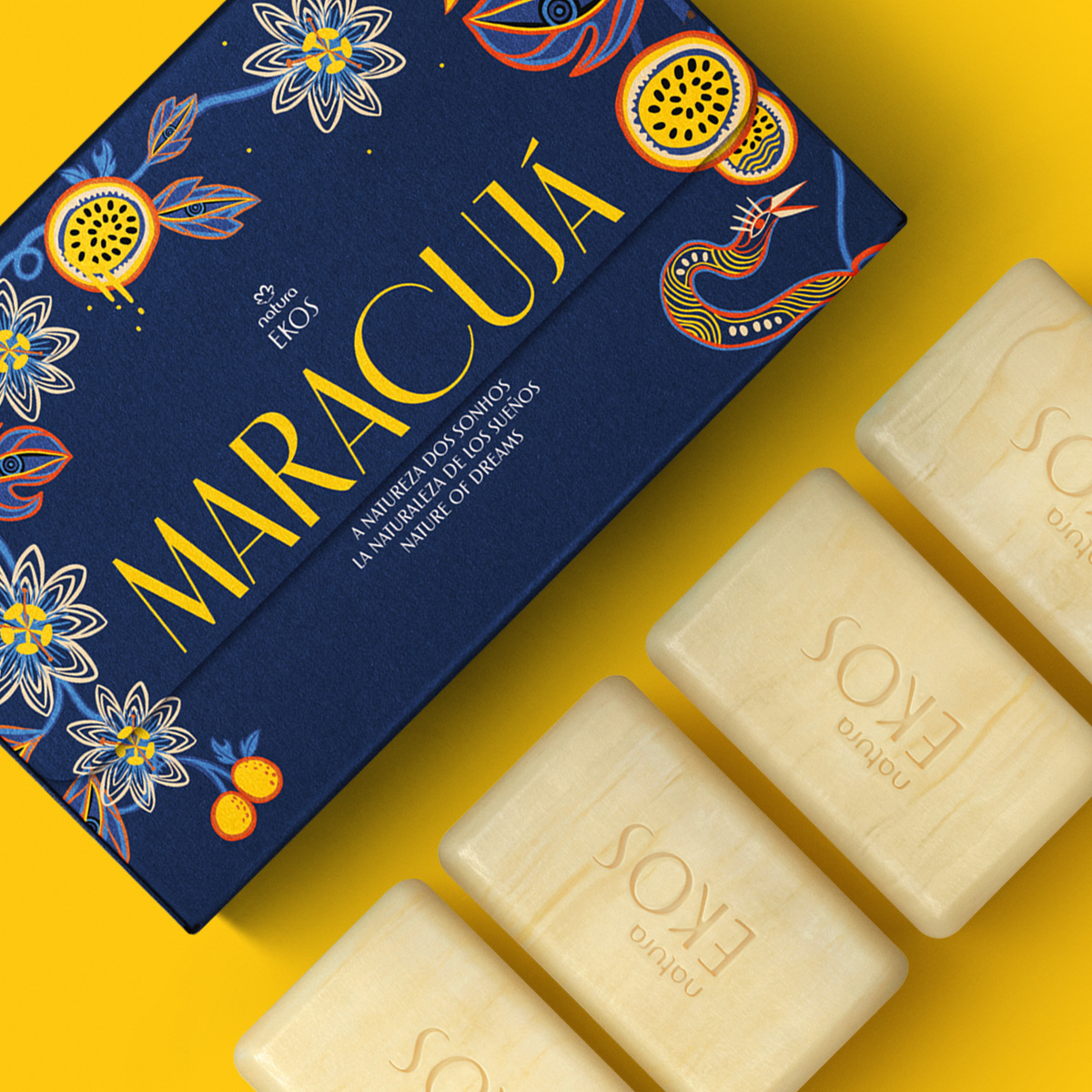 Jabón en Barra Puro Vegetal Ekos Maracuyá Naturaleza de los Sueños