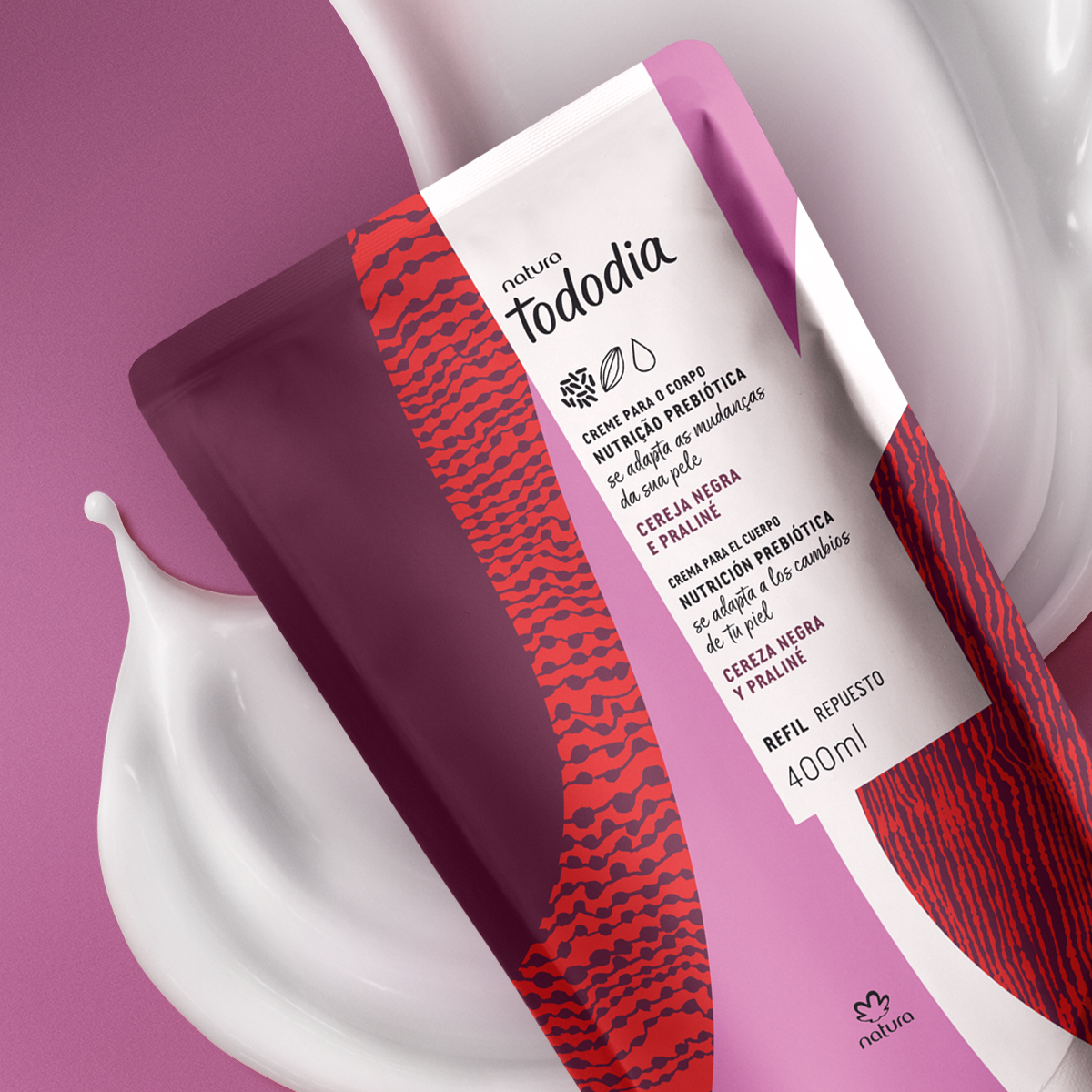 Repuesto Crema Nutritiva Corporal Tododia Cereza Negra y Praliné