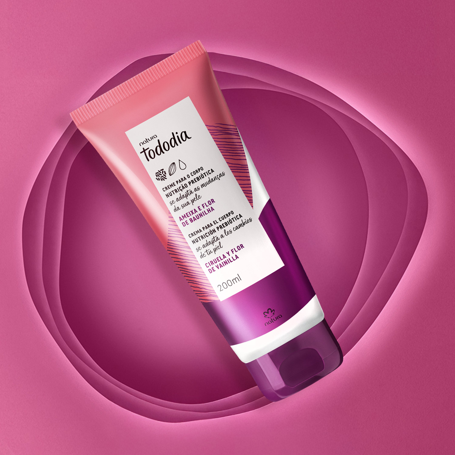 Crema nutritiva para cuerpo Ciruela y Flor de Vainilla 200 ml Tododia