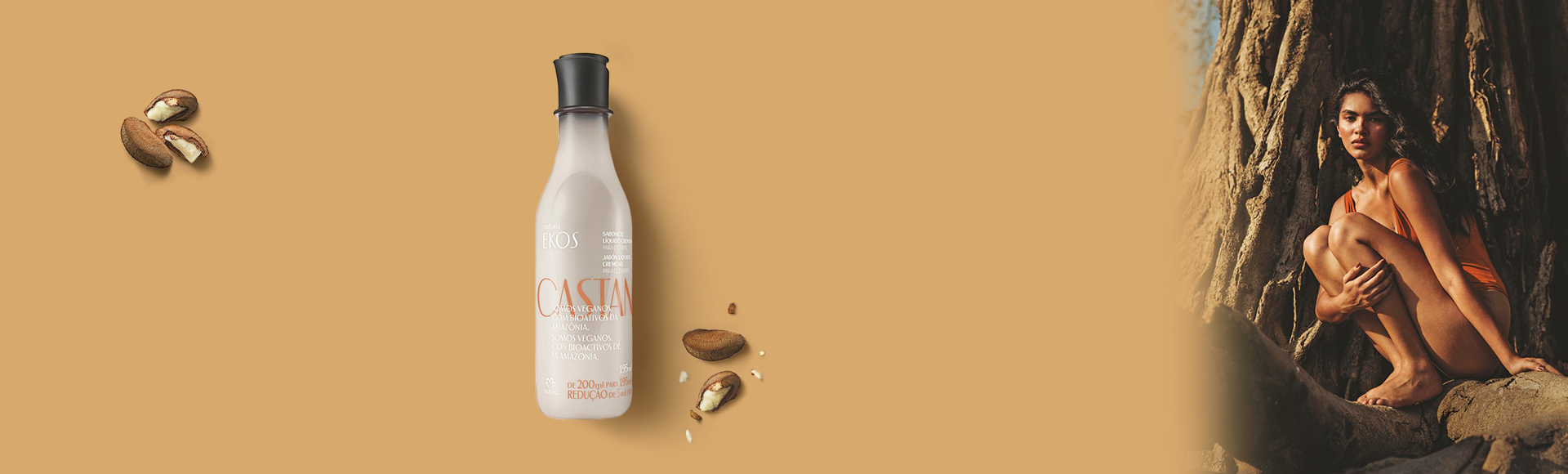 Jabón líquido corporal castaña