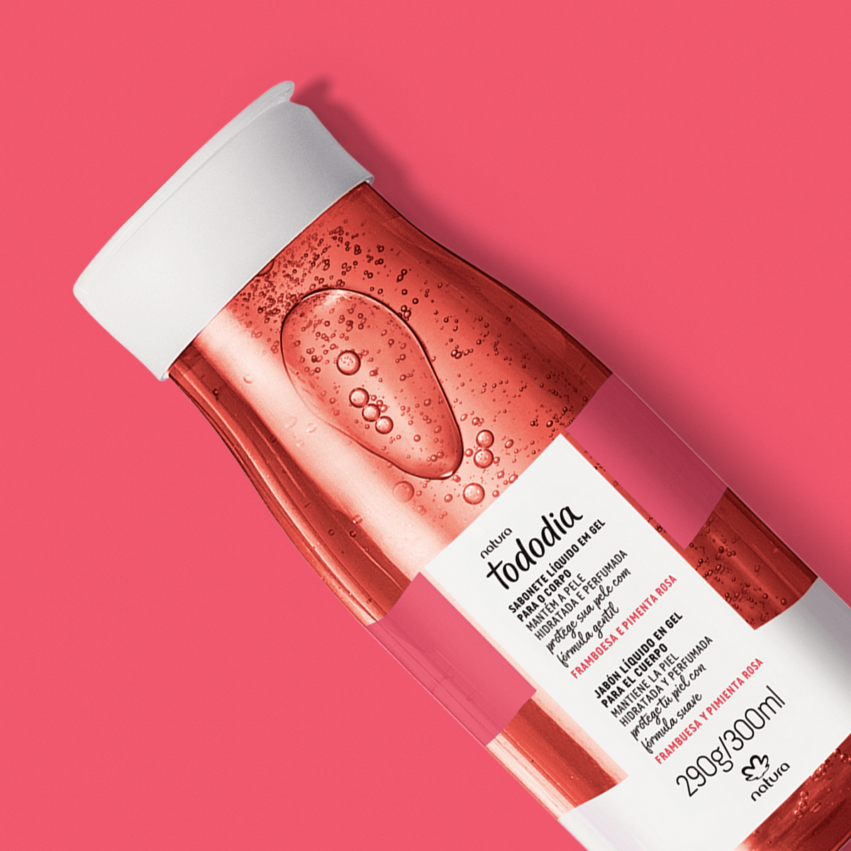 Jabón Líquido en Gel para el Cuerpo Tododia Frambuesa y Pimienta Rosa
