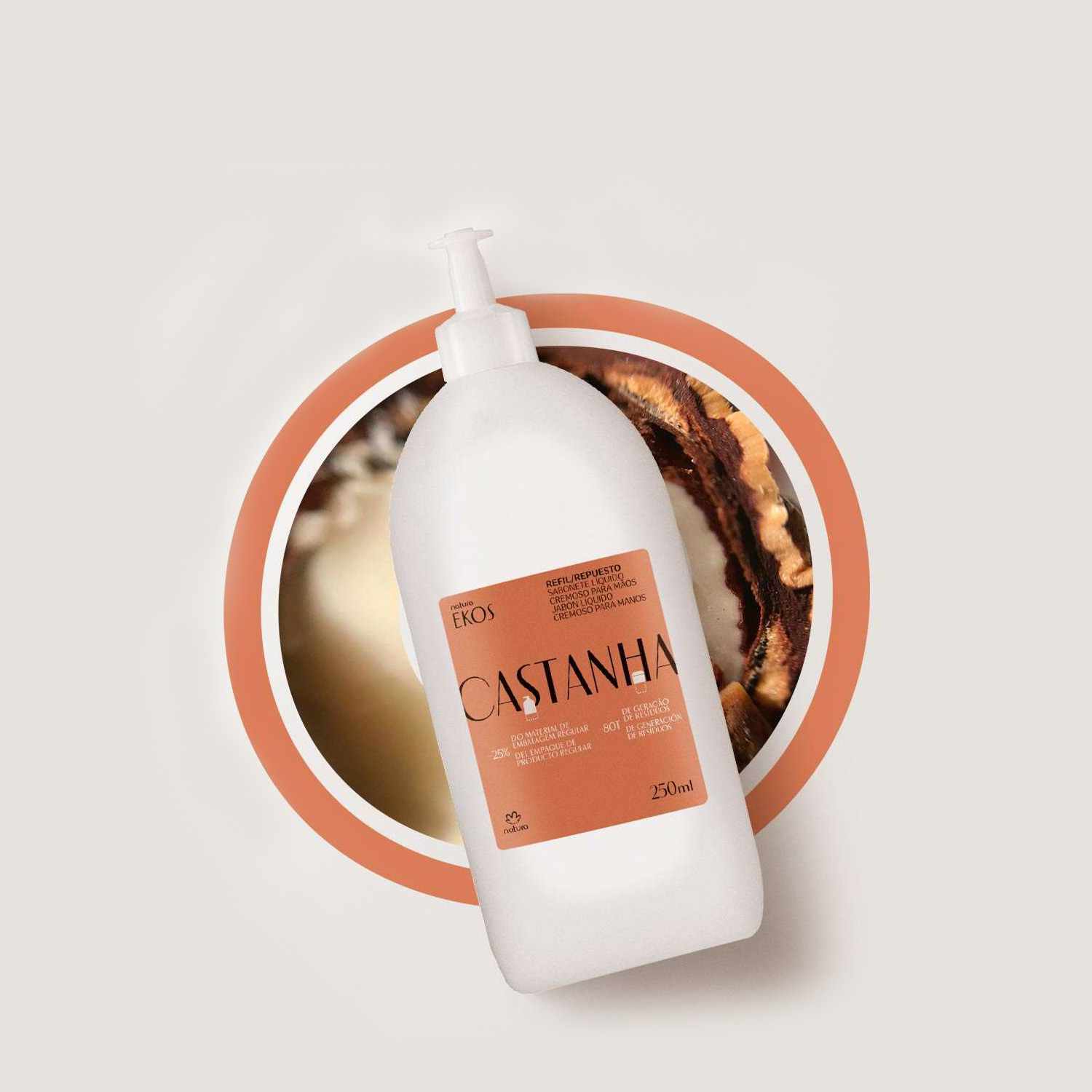 Repuesto jabón líquido para las manos castaña