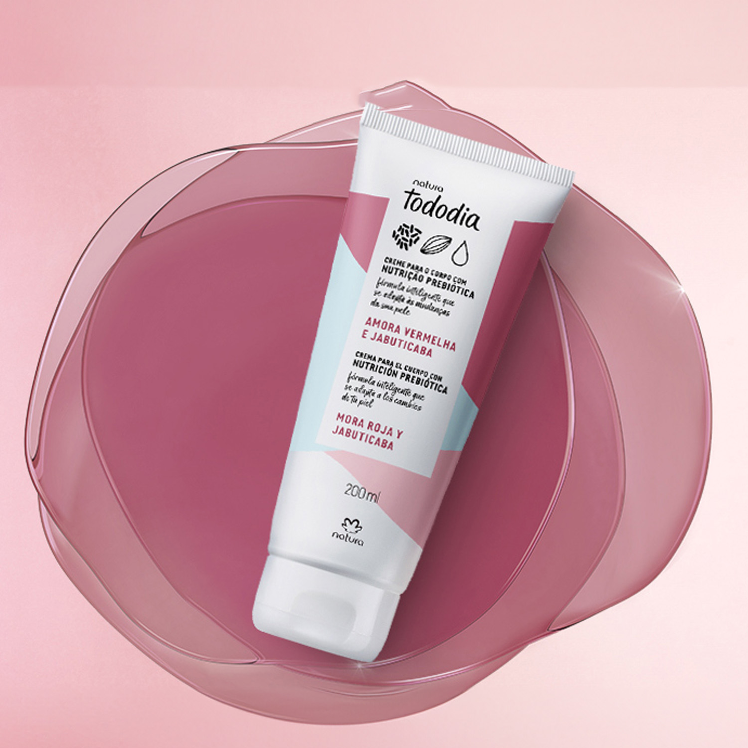 Crema Desodorante Nutritiva para el Cuerpo Tododia Mora Roja y Jabuticaba