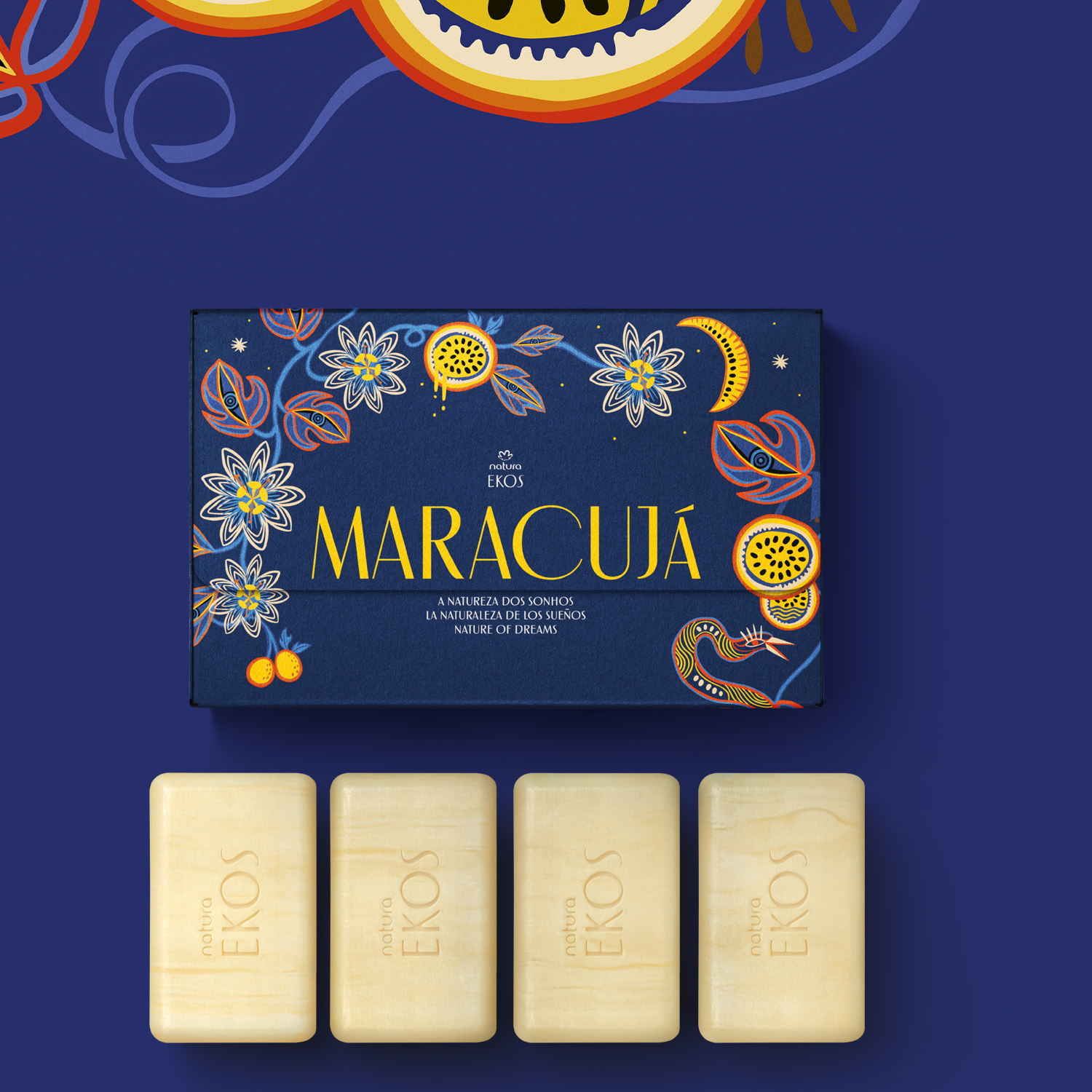 Jabón en Barra Puro Vegetal Ekos Maracuyá Naturaleza de los Sueños