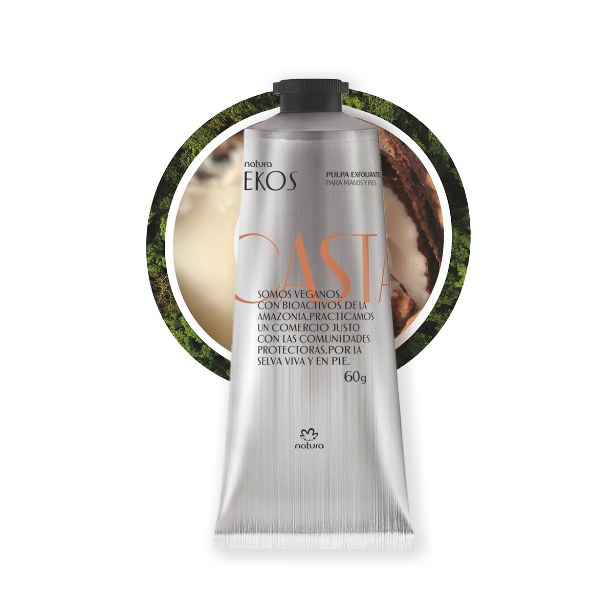 Pulpa exfoliante para manos y pies castaña