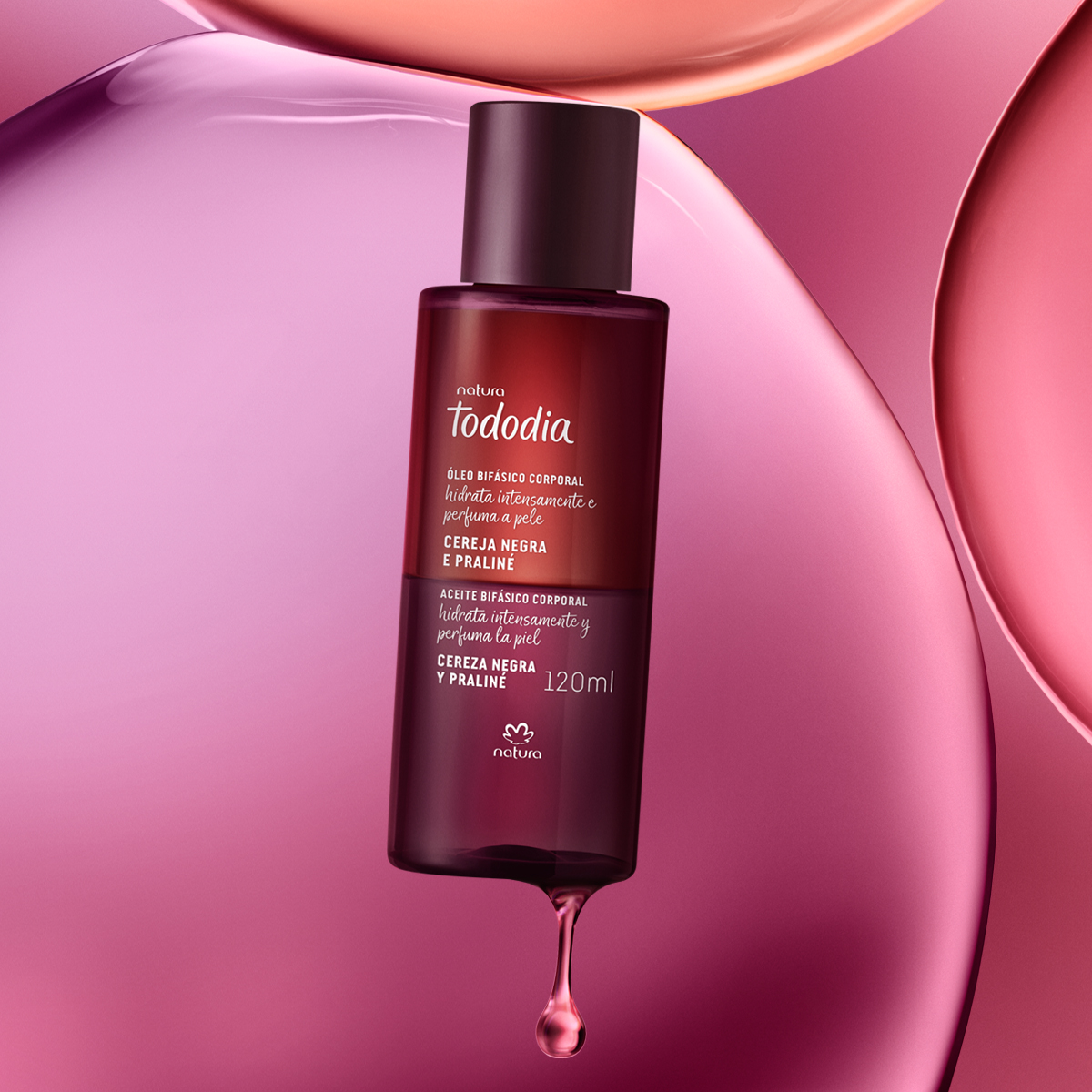 Aceite Bifásico Corporal Tododia Cereza Negra y Praliné