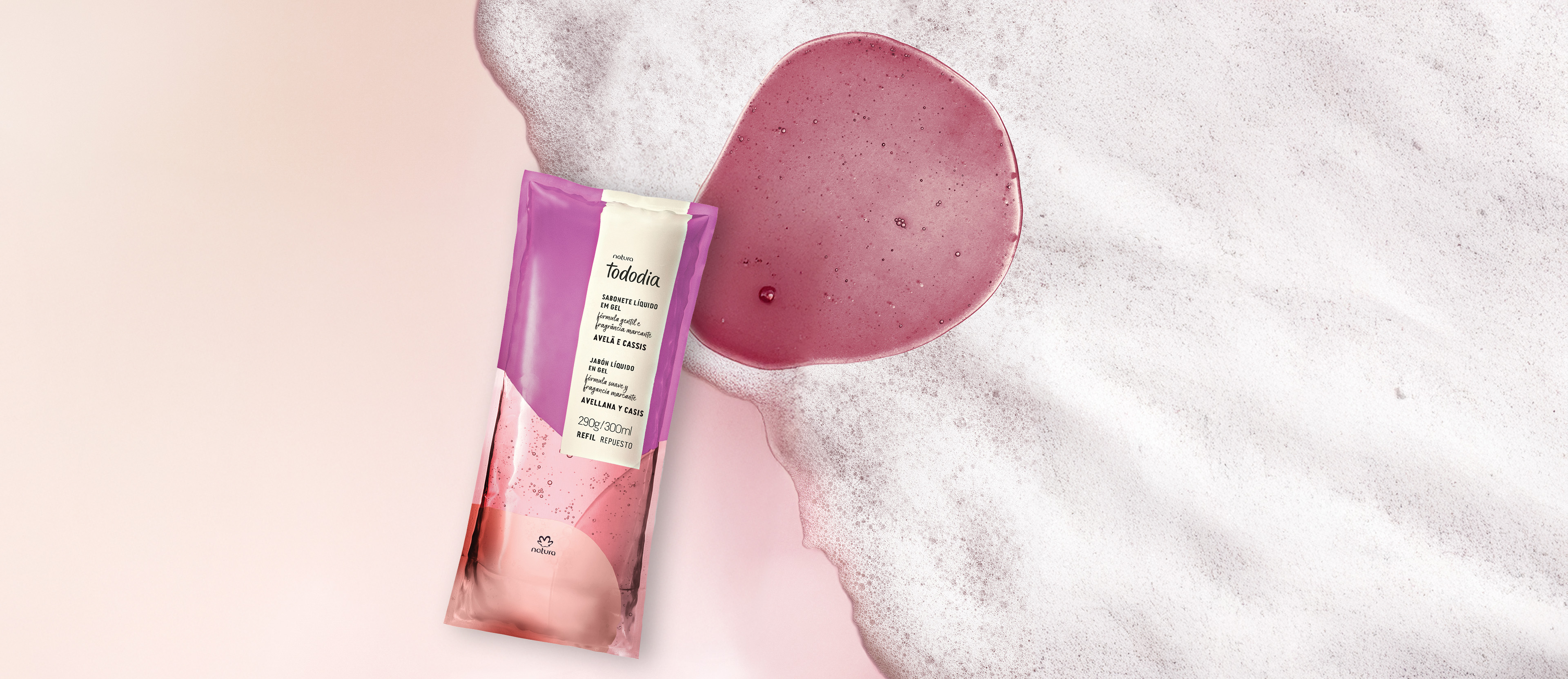 Repuesto jabón líquido en gel avellana y casis
