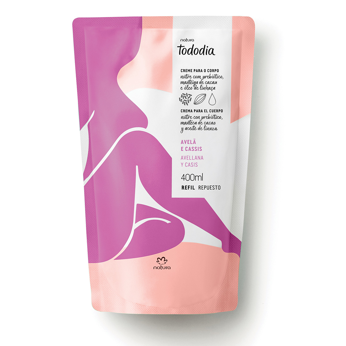 Repuesto crema para el cuerpo avellana y casis