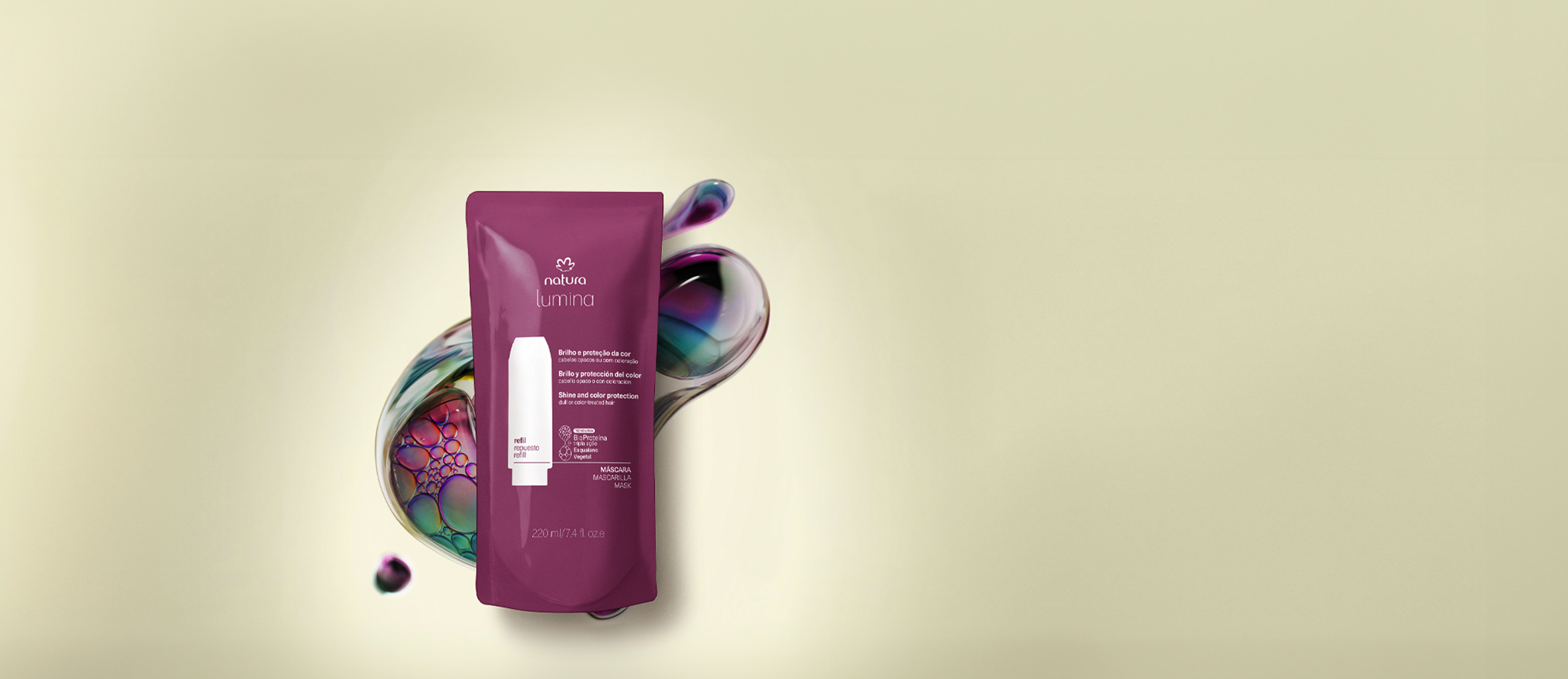 Repuesto Máscara Brillo y Protección del Color Lumina 220ml