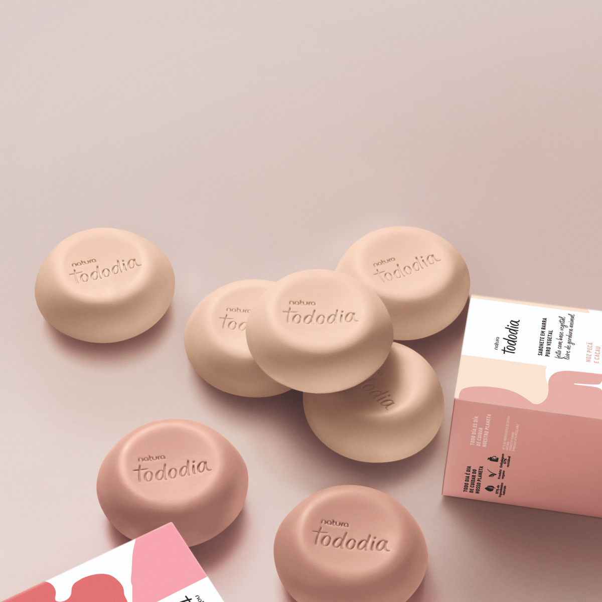 Jabones en barra nuez pecan y cacao 5un Tododia 90 g Tododia