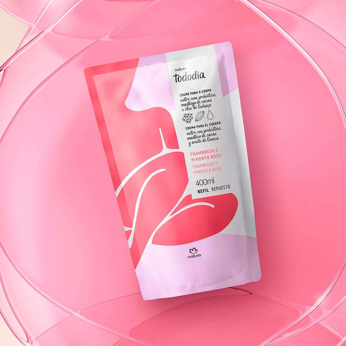 Repuesto crema para el cuerpo frambuesa y pimienta rosa