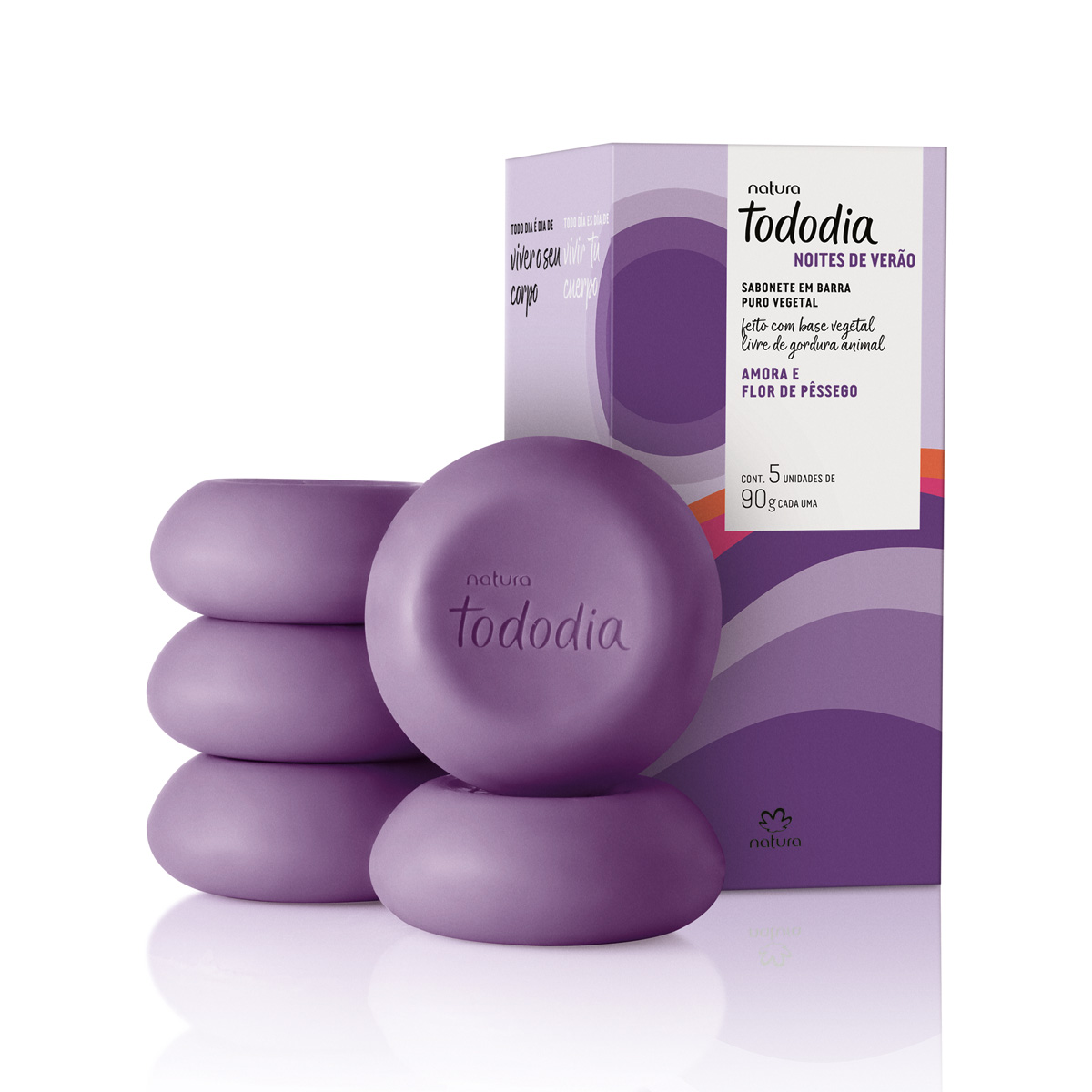 Jabón en Barra Puro Vegetal Tododia Mora y Flor de Durazno 5 un de 90 g