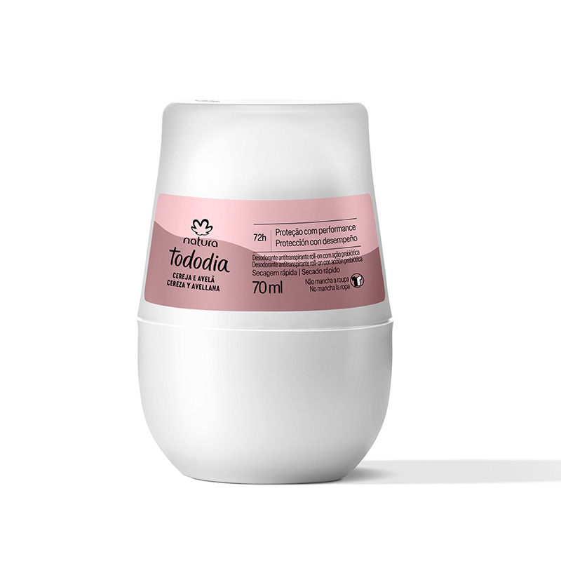 Desodorante Roll On Antitranspirante Prebiótico Tododia Cereza y Avellana 70 ml