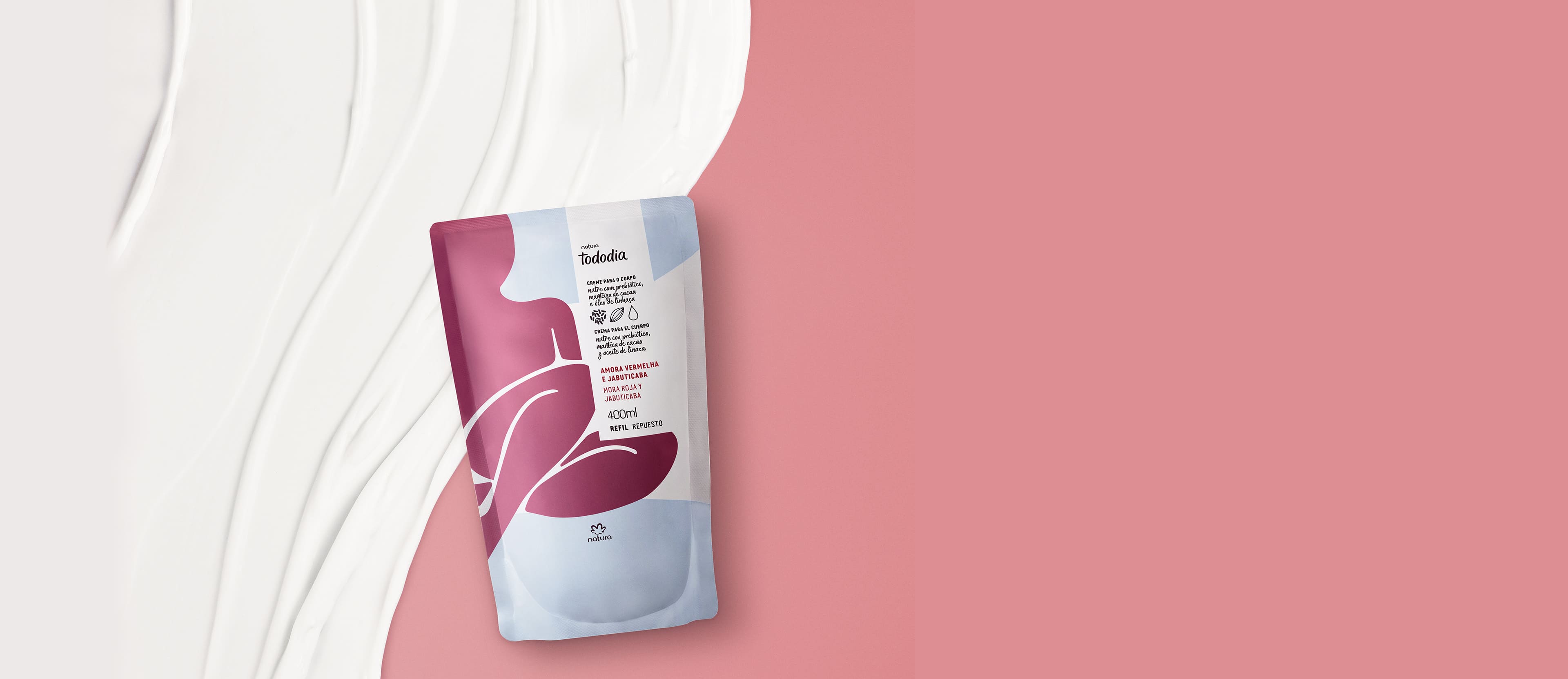 Repuesto Crema Nutritiva Tododia Mora Roja y Jabuticaba 400 ml