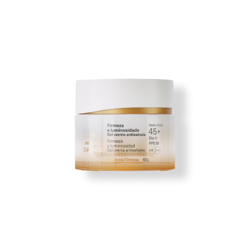 Gel crema antiseñales​ firmeza y luminosidad 45+ día Chronos Derma 40g