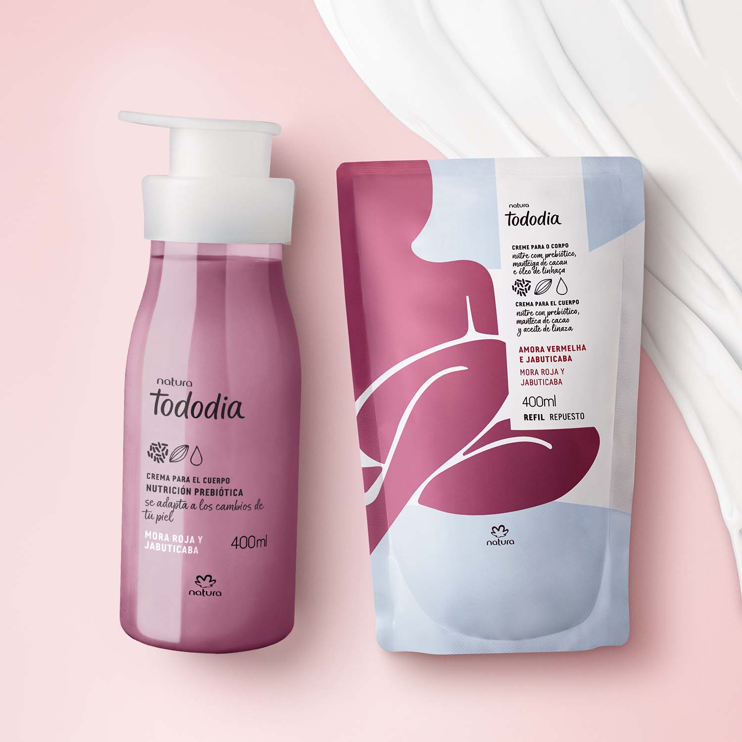 Kit Crema Nutritiva Corporal Tododia Mora Roja y jabuticaba con Repuesto