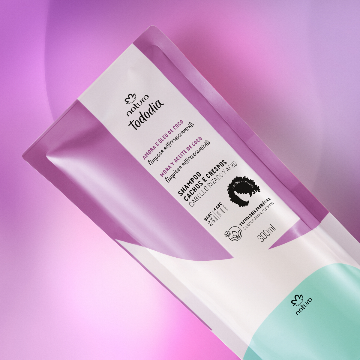 Repuesto Shampoo Cabello Rizado Tododia Mora y Aceite de Coco 300 ml