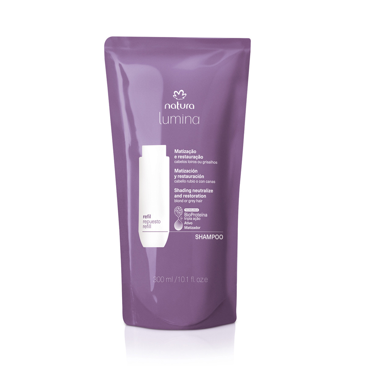Repuesto Shampoo Lumina Matizador Cabellos Rubios o con Canas 300 ml