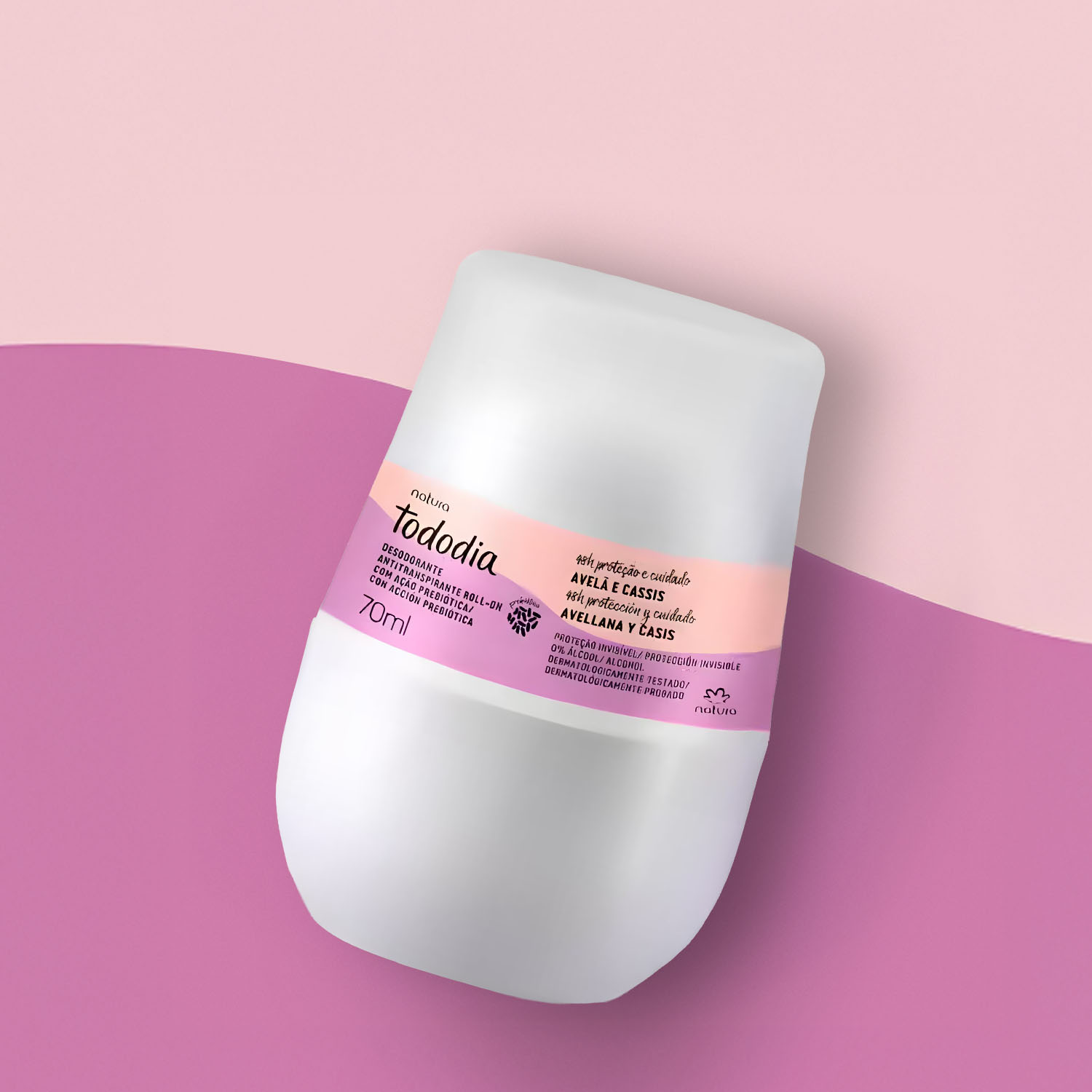 Desodorante Roll On Antitranspirante Prebiótico Tododia Avellana y Casis 70 ml