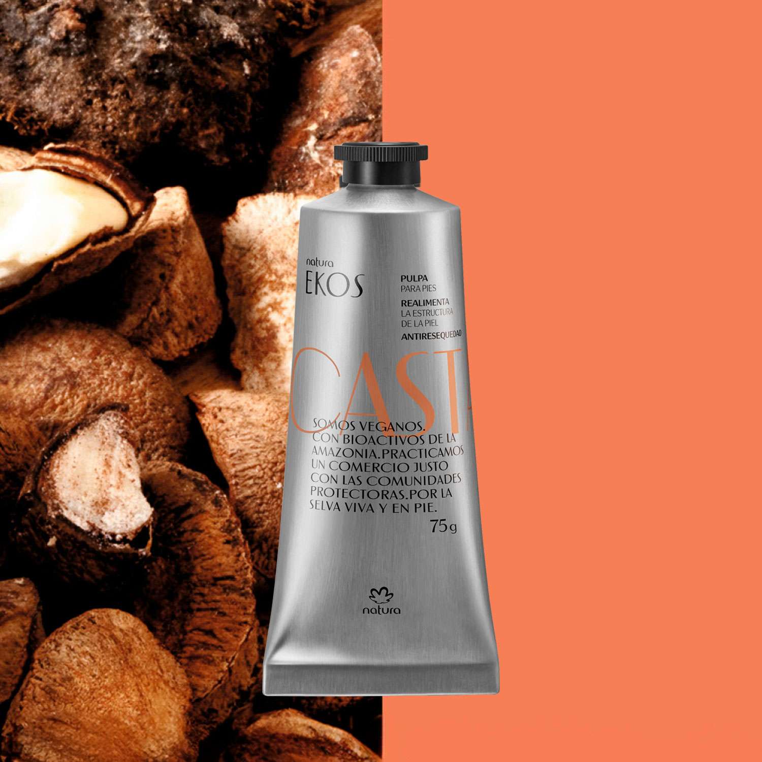 Crema Hidratante para Pies Ekos Castaña 75 g