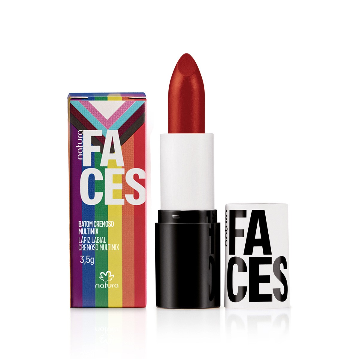 Labial Multimix Cremoso Faces Vermelho Hot 3,5 g