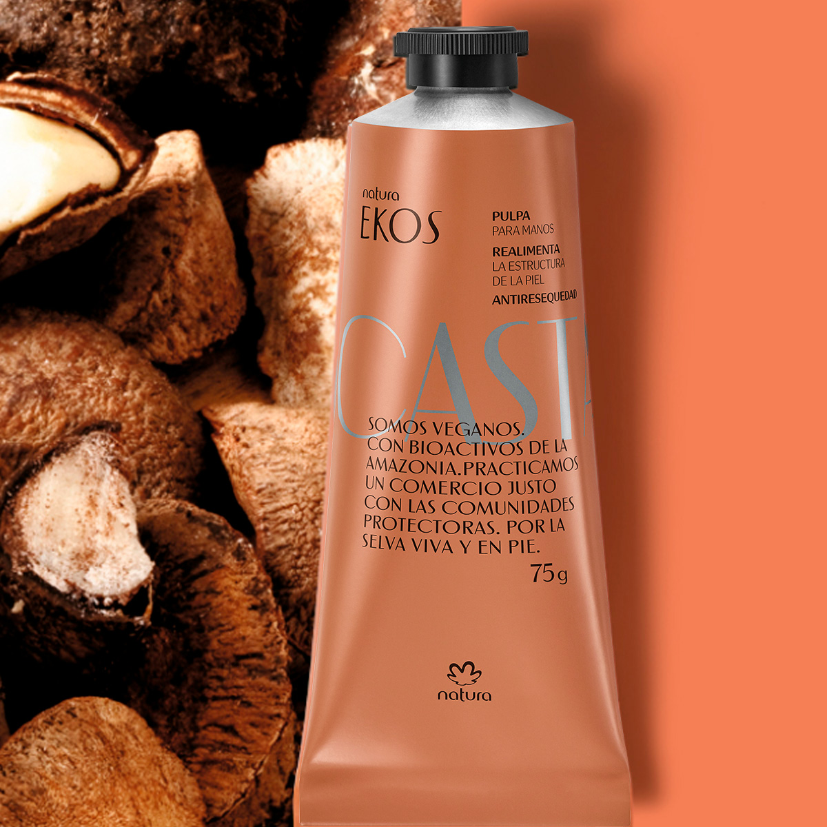 Crema Hidratante para Manos Ekos Castaña 75 g