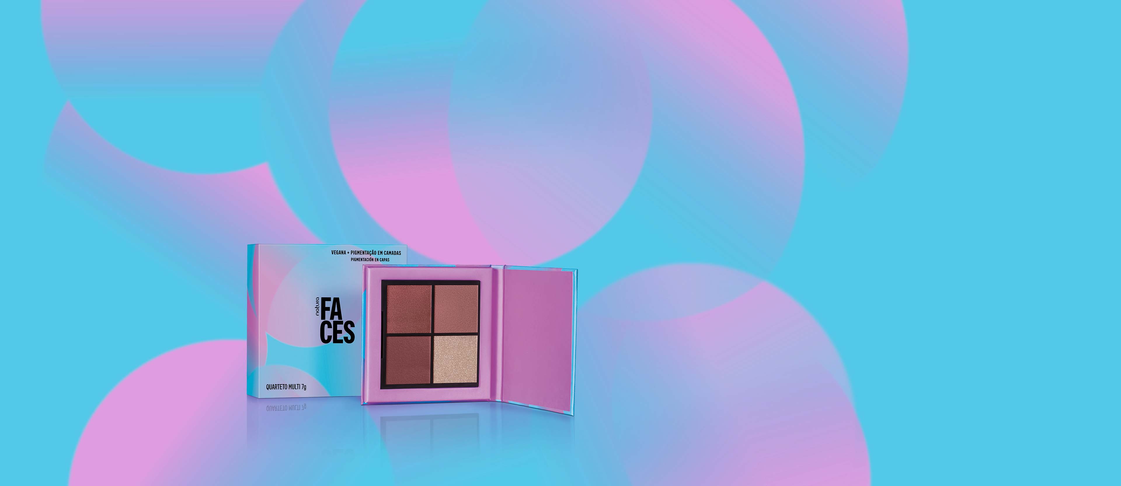 Paleta de Sombras Multifuncional con 4 Tonos Faces 7 g