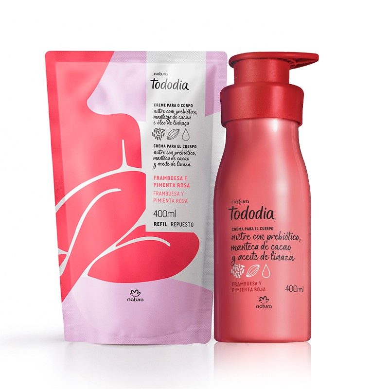 Kit Tododia Frambuesa Y Pimienta Rosa: Crema Nutritiva + Repuesto