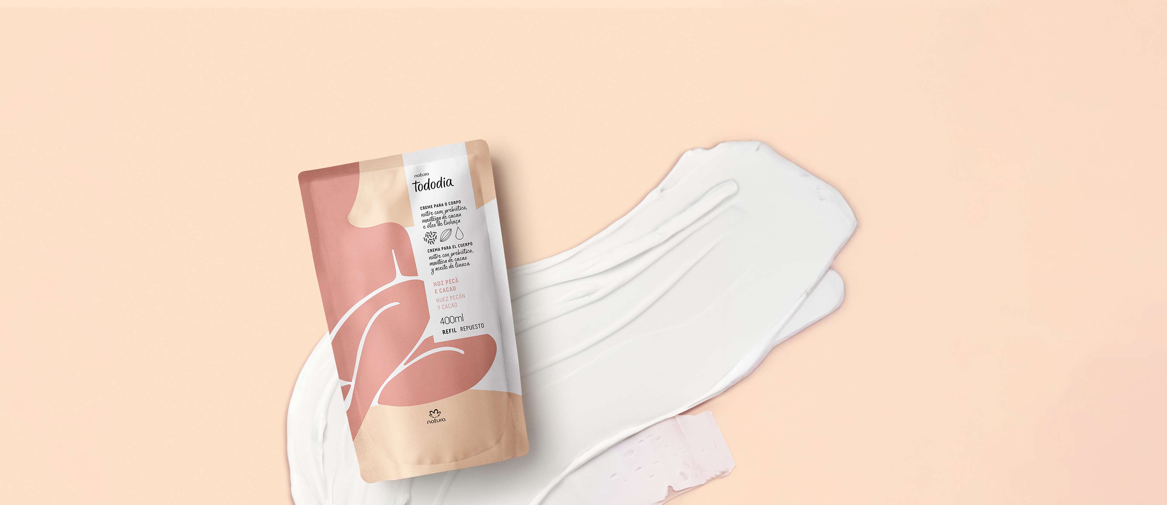 Repuesto Crema Nutritiva Tododia Nuez Pecán y Cacao 400 ml