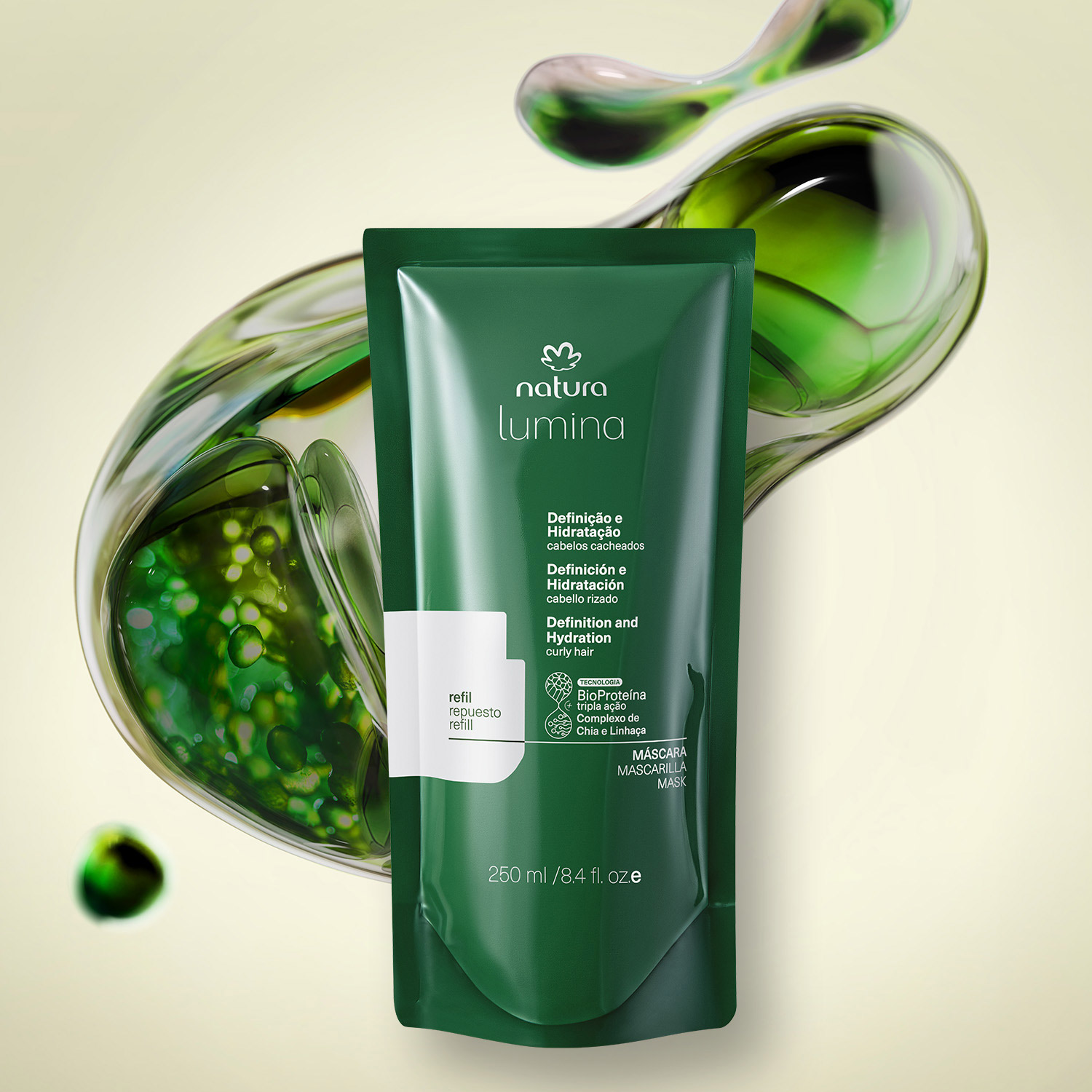 Repuesto Máscara Lumina Máscara Recuperadora Cabellos Rizados 250 ml