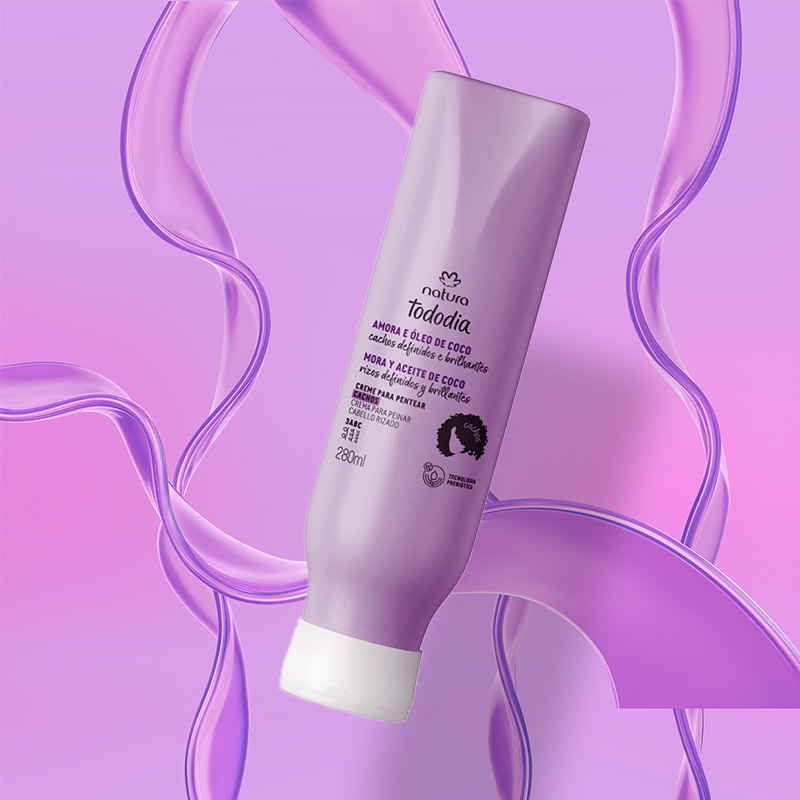 Crema para Peinar Cabello Rizado Tododia Mora y Óleo de Coco 280 ml