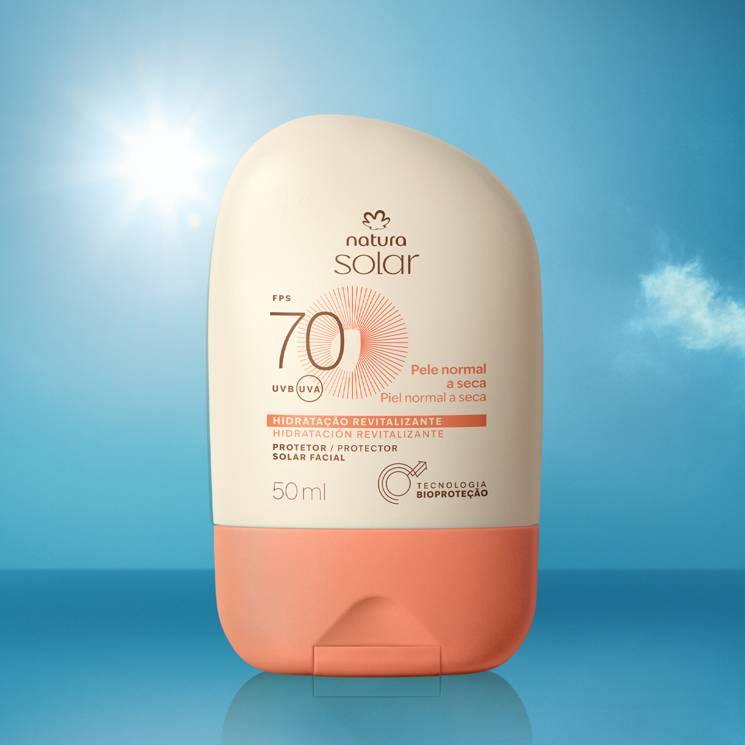 Protector Solar Facial Piel Normal a Seca FPS 70 Natura Solar 50 ml