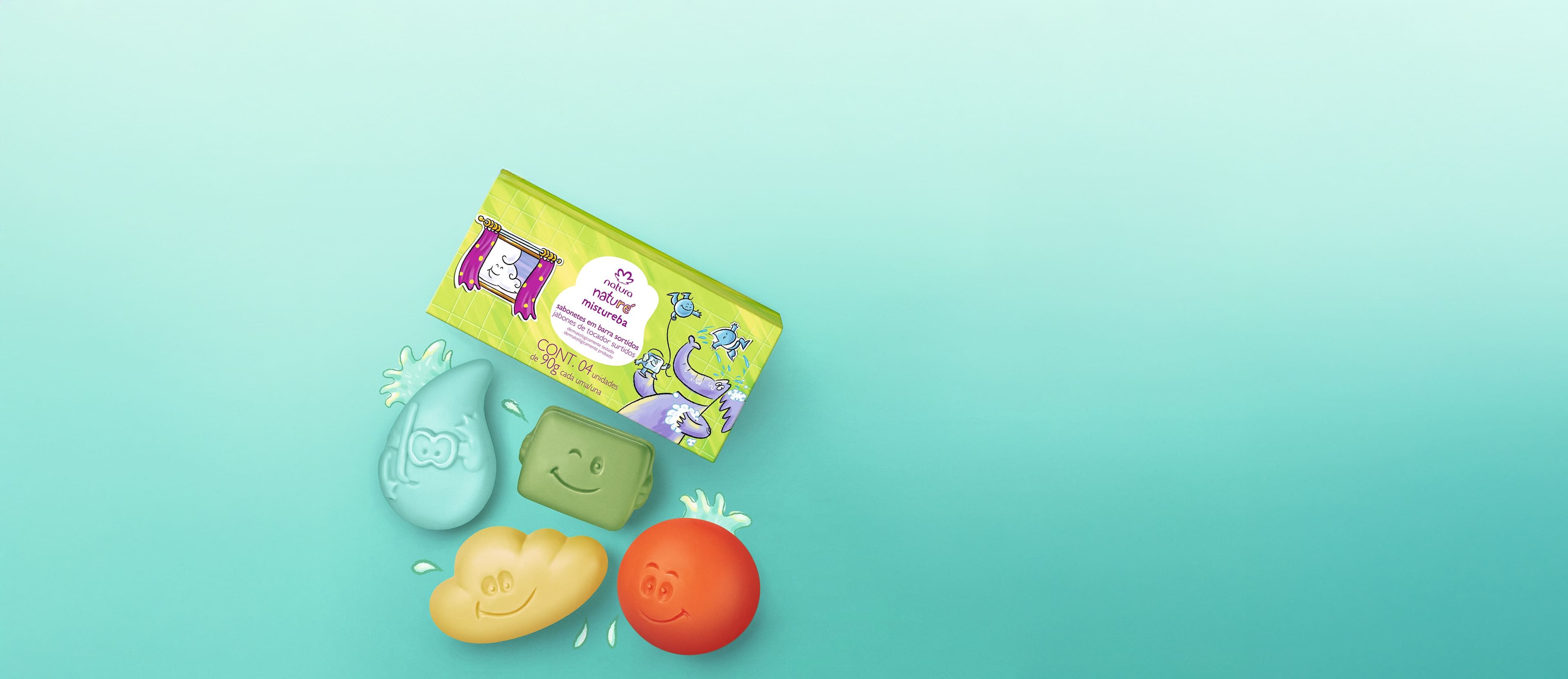 Mistureba Jabones en Barra Surtidos Naturé Caja con 4 x 90 g c/u