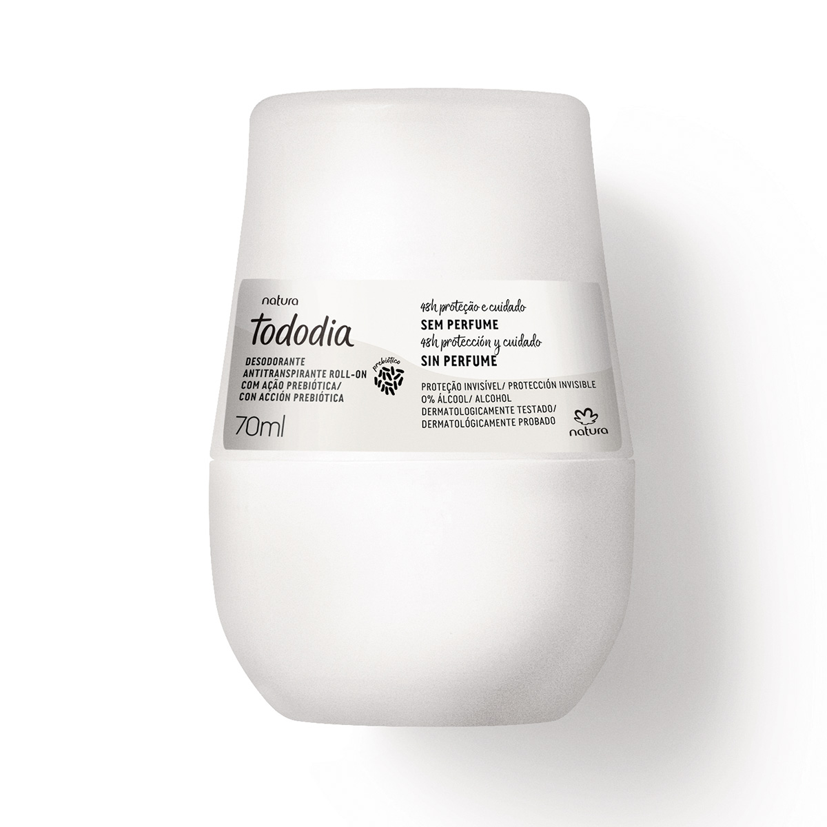 Desodorante Roll On Antitranspirante Prebiótico Tododia Sin Perfume 70 ml