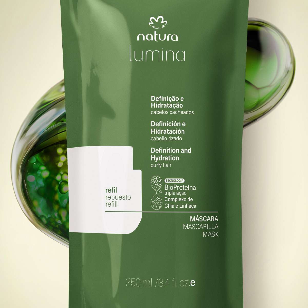 Repuesto Máscara Lumina Máscara Recuperadora Cabellos Rizados 250 ml