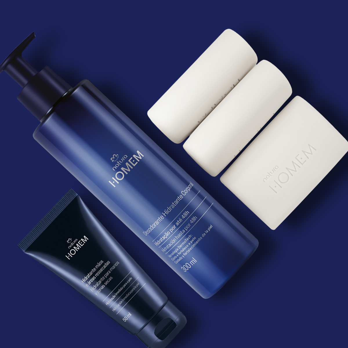Kit Jabón, Hidratante Corporal y de Manos Homem