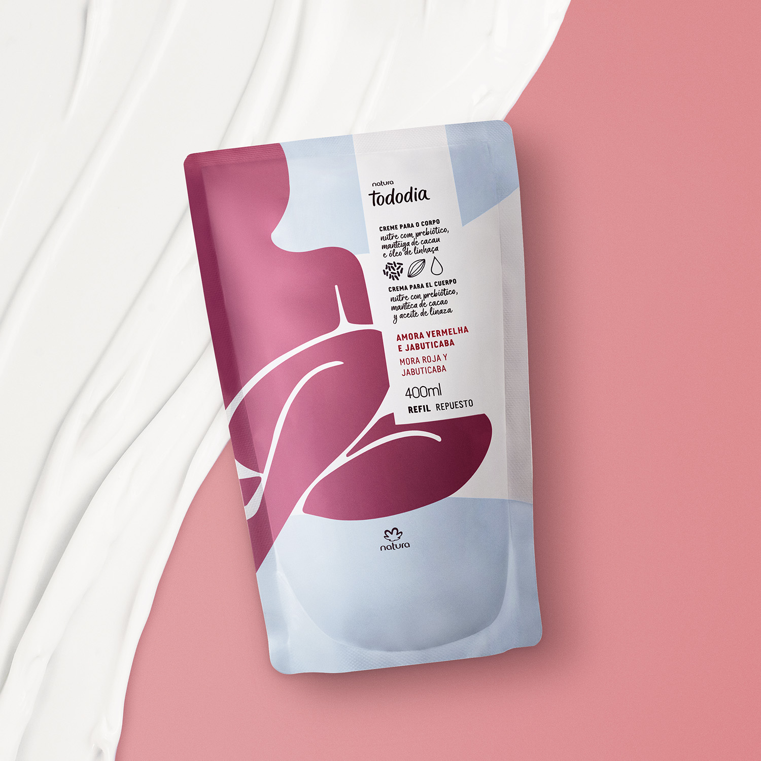 Repuesto Crema Nutritiva Tododia Mora Roja y Jabuticaba 400 ml