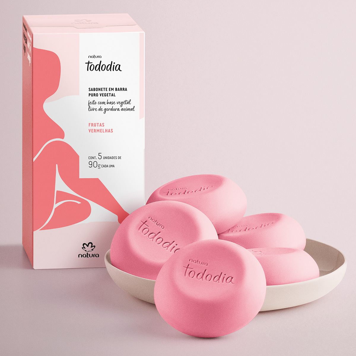 Jabones en Barra Puro Vegetal Tododia Frutas Rojas 5 x 90 g c/u