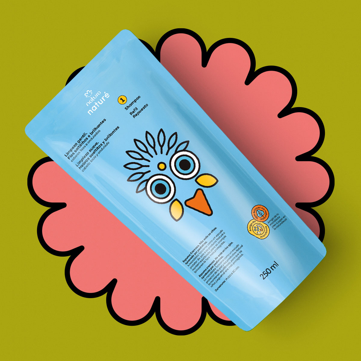 Repuesto Shampoo para Cabellos Lacios y Ondulados Naturé 250 ml