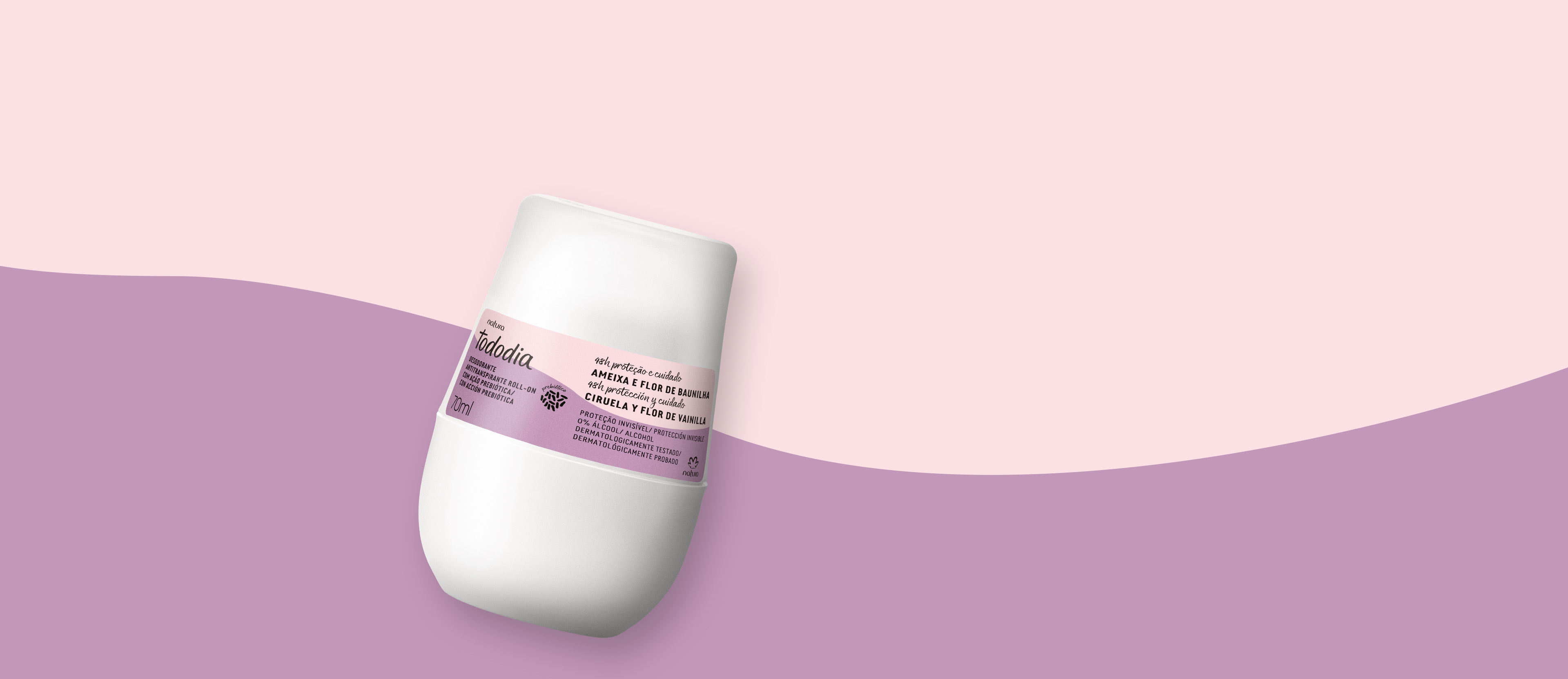 Desodorante Roll On Antitranspirante Prebiótico Tododia Ciruela y Flor de Vainilla 70 ml