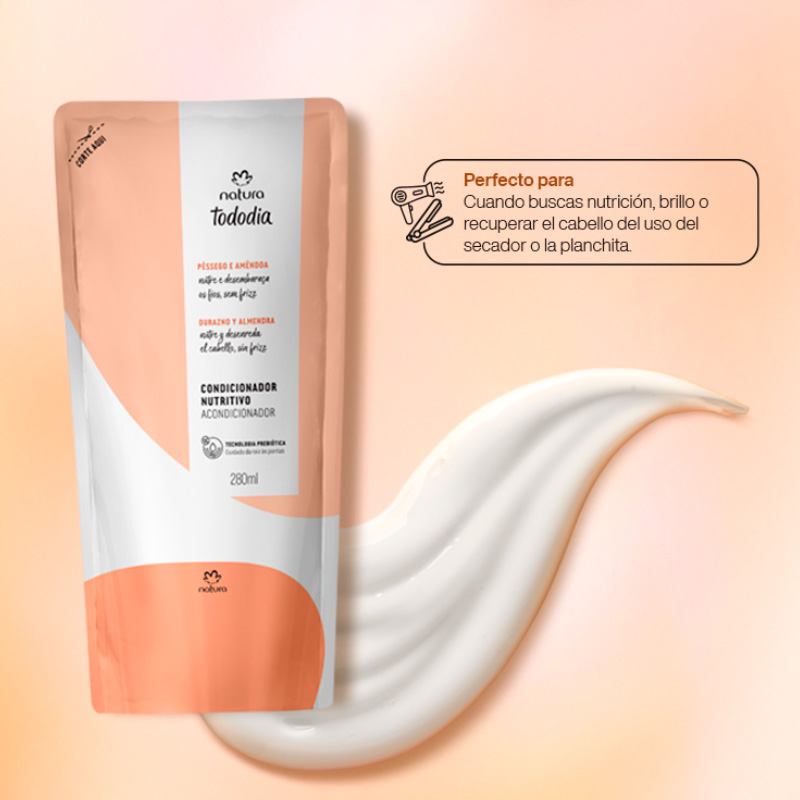 Repuesto Acondicionador Nutritivo Tododia Durazno y Almendras 280 ml