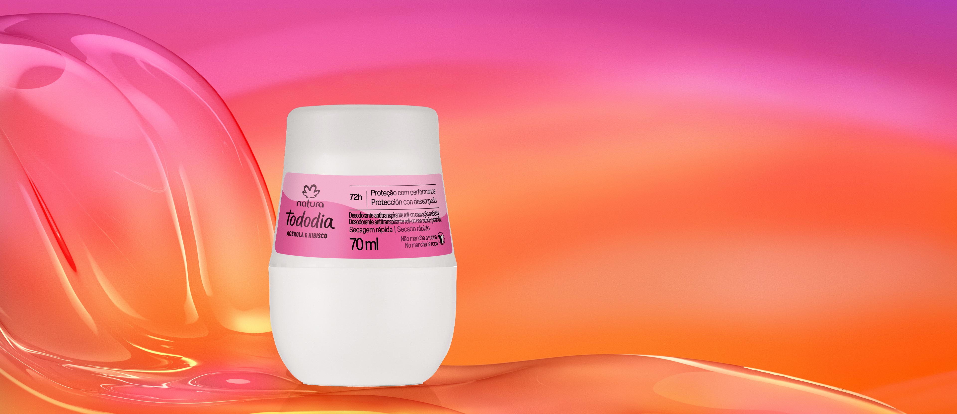 Desodorante Antitranspirante Roll-On Tododia Acerola e Hibisco 70 ml