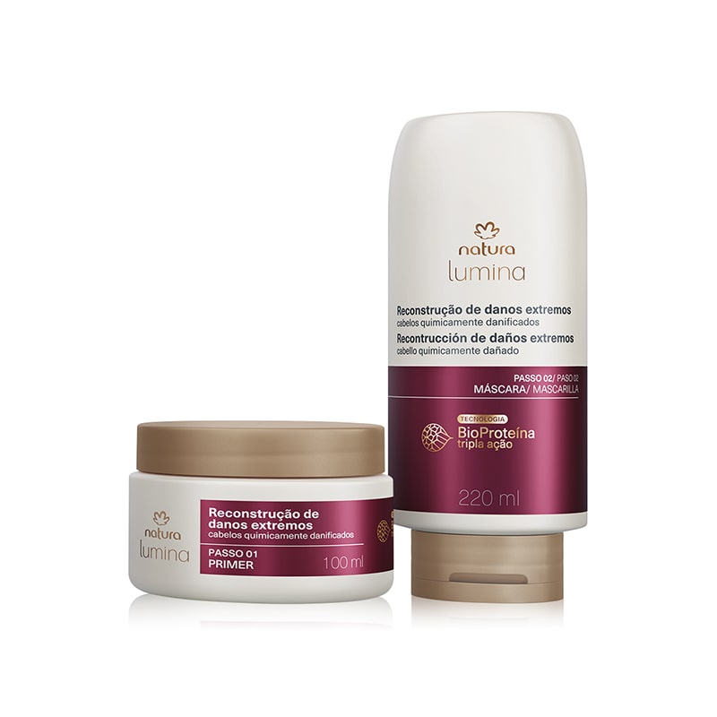 Kit Tratamiento pro reconstructor cabellos quimicamente dañados Lumina primer 100 ml y mascara 220 ml