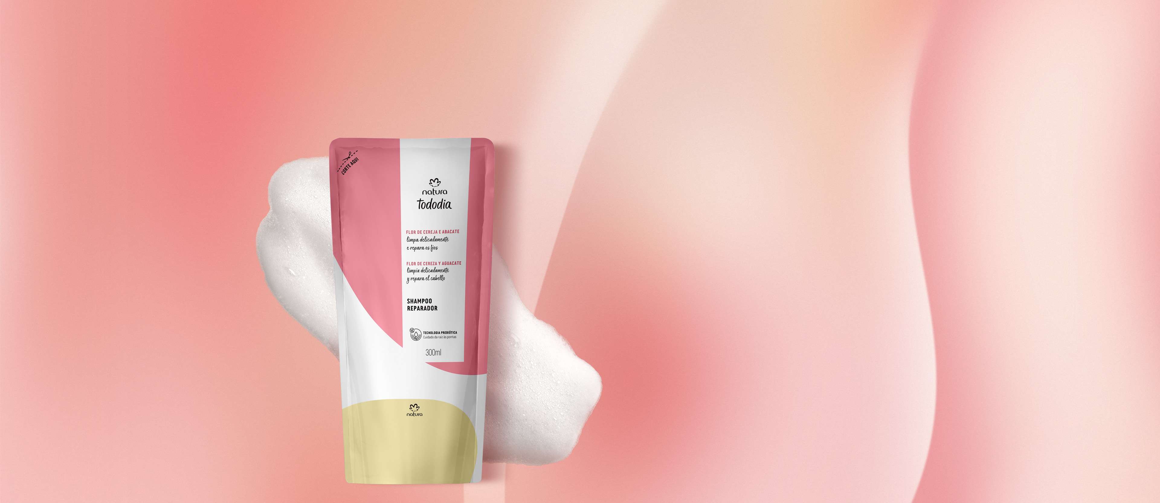 Repuesto Shampoo Reparador Tododia Flor de Cereza y Palta 300 ml