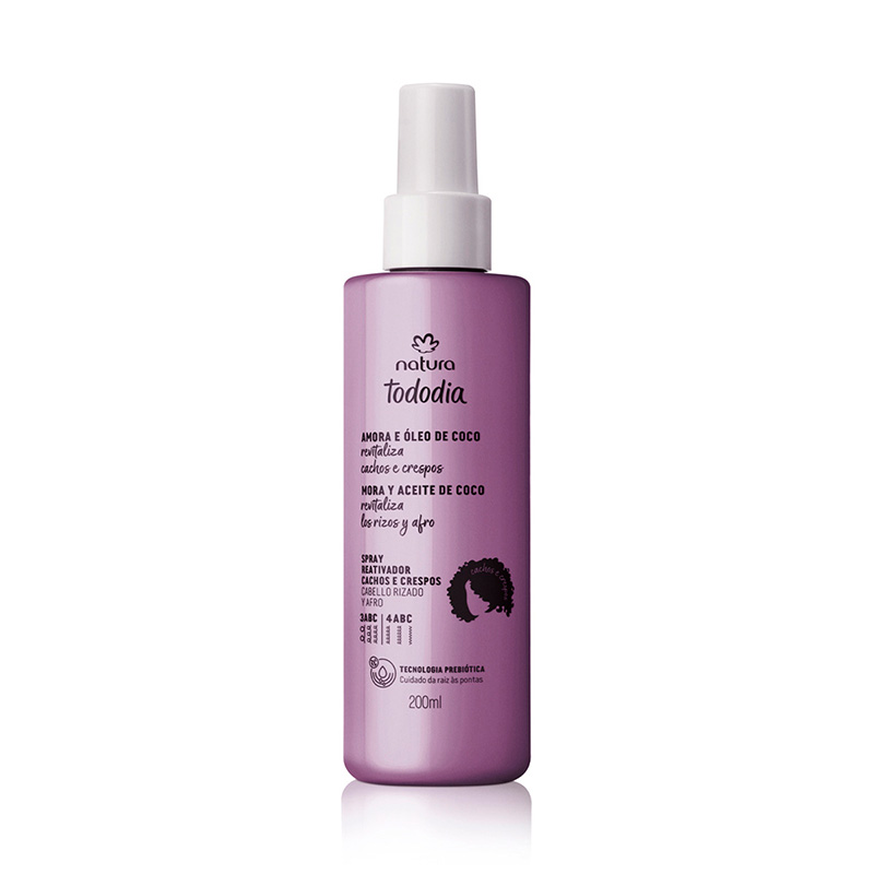 Spray Reactivador Cabello Rizado Tododia Mora Y Óleo De Coco 200 ml