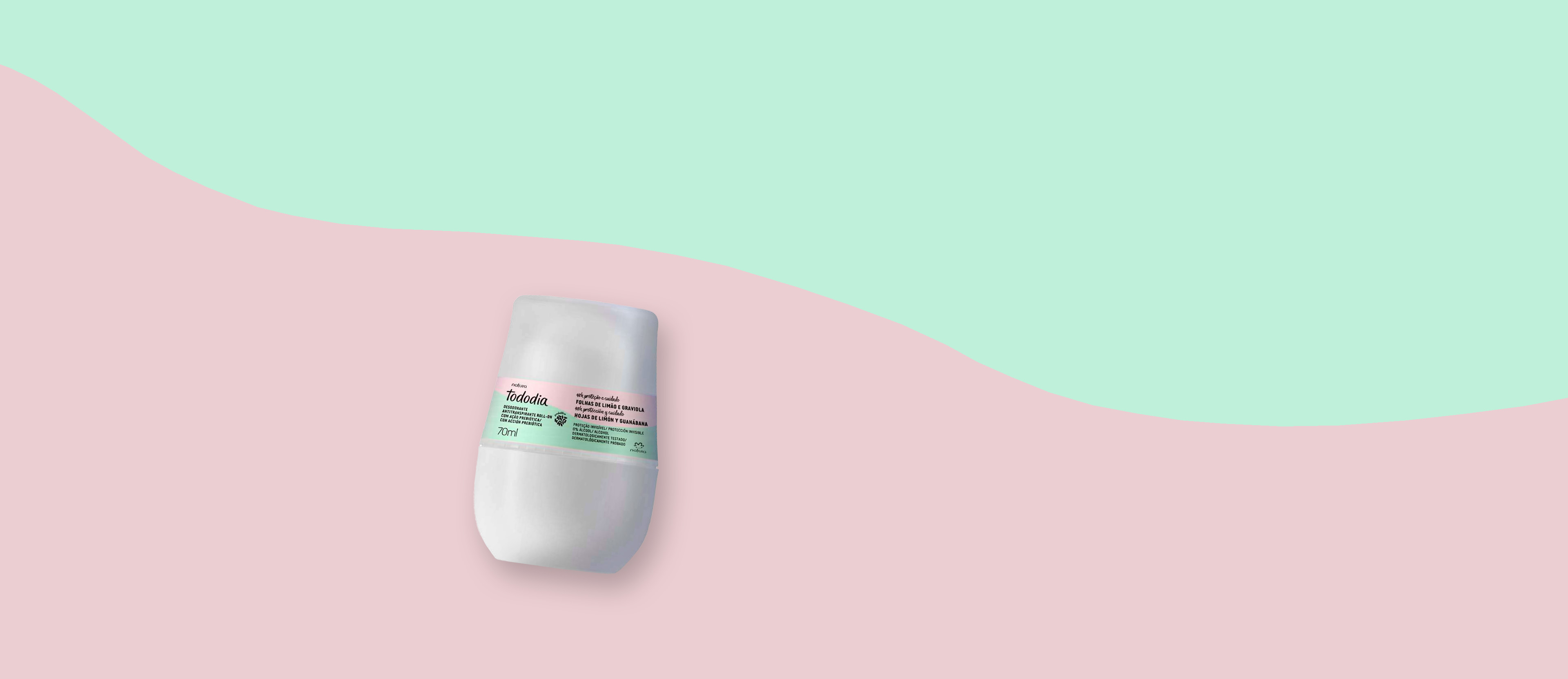 Desodorante Roll On Antitranspirante Prebiótico Tododia Hojas de Limón y Guanábana 70 ml