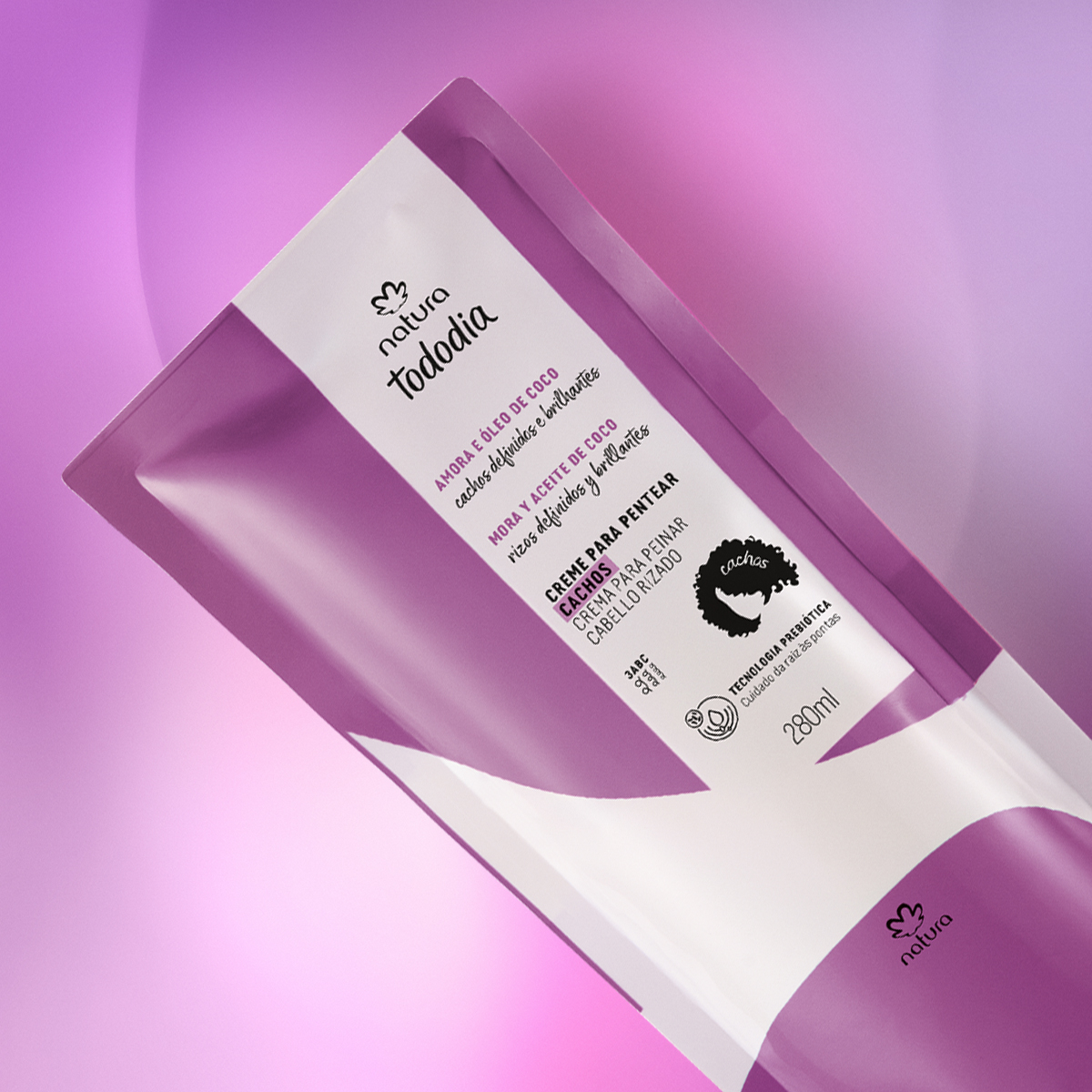 Repuesto Crema para Peinar Cabello Rizado Tododia Mora y Aceite de Coco 280 ml