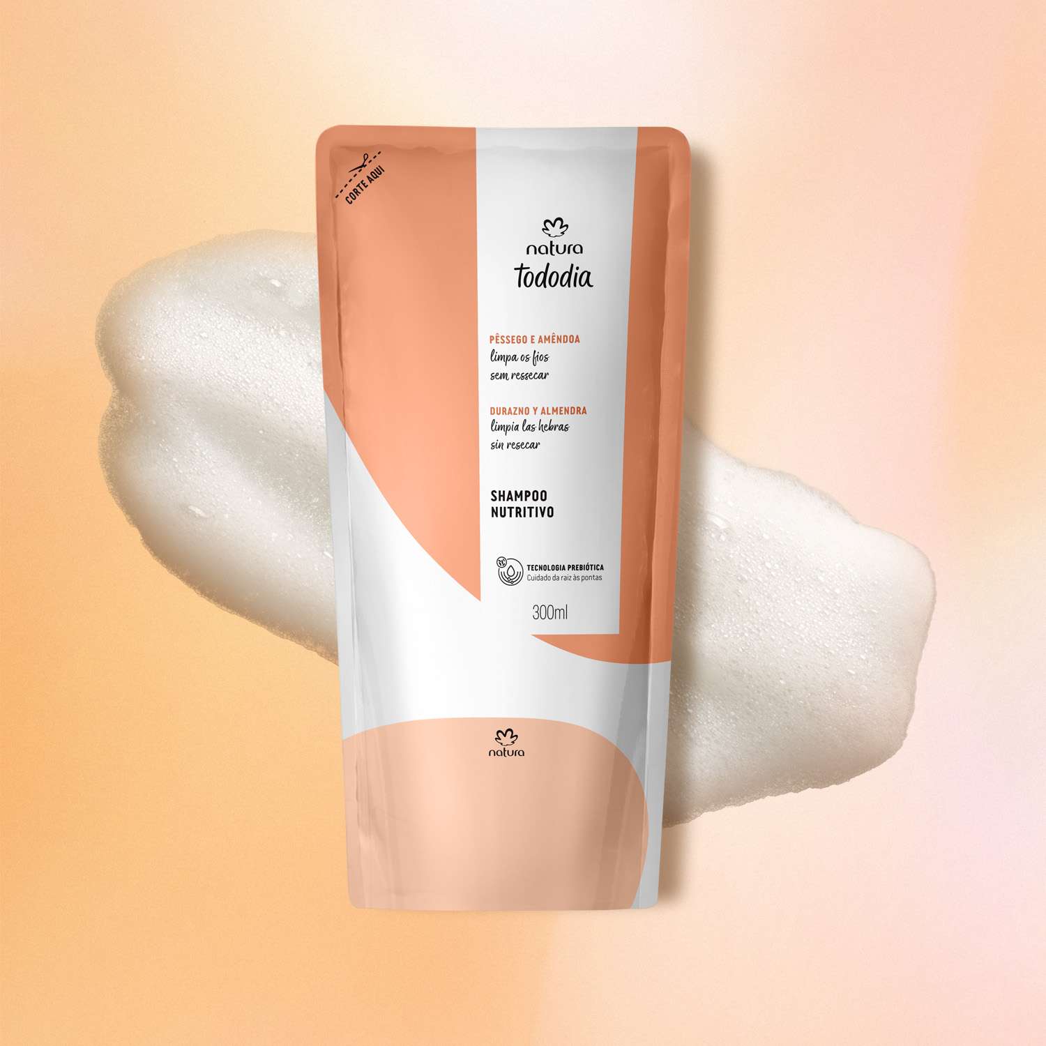 Repuesto Shampoo Nutritivo Tododia Durazno y Almendras 300 ml